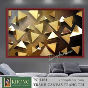 Tranh in canvas decor hiện đại khối tam giác PC-1454